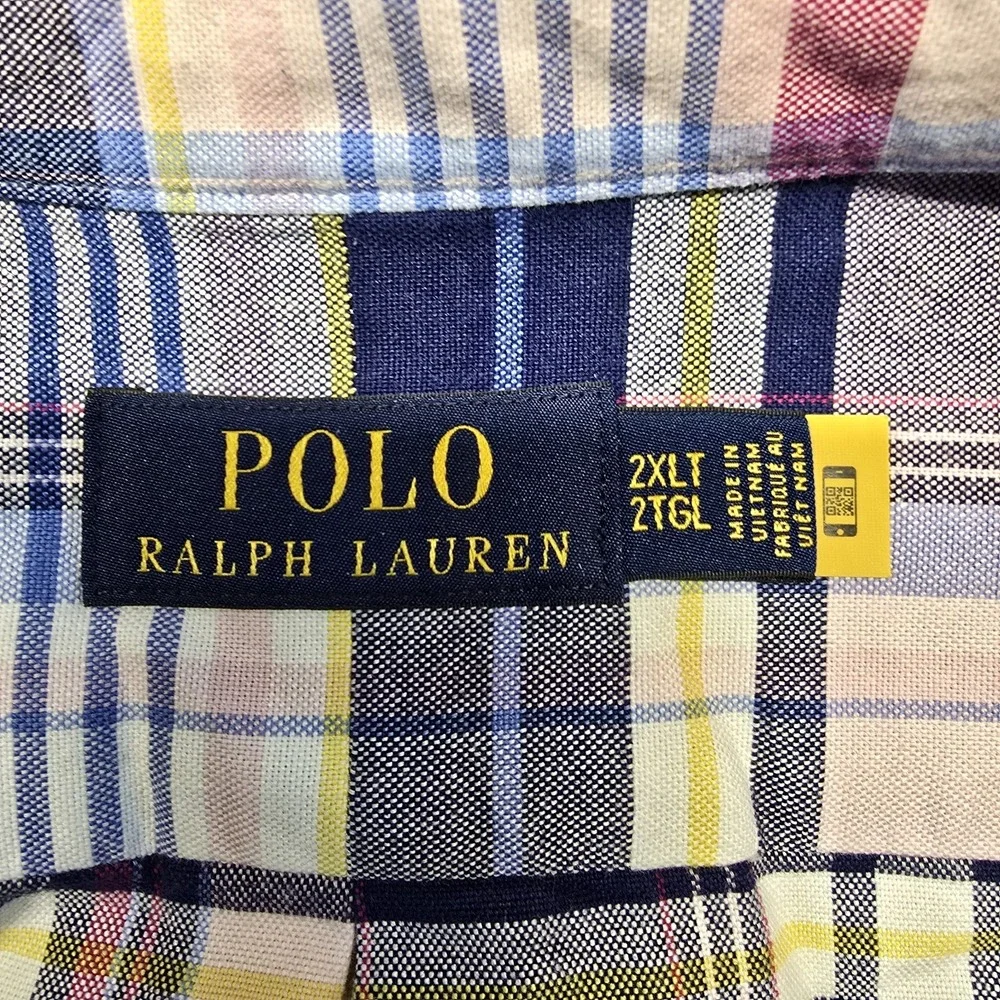 Polo Ralph Lauren Plaid Oxford Long Sleeve Shirt Men Size 2XLT